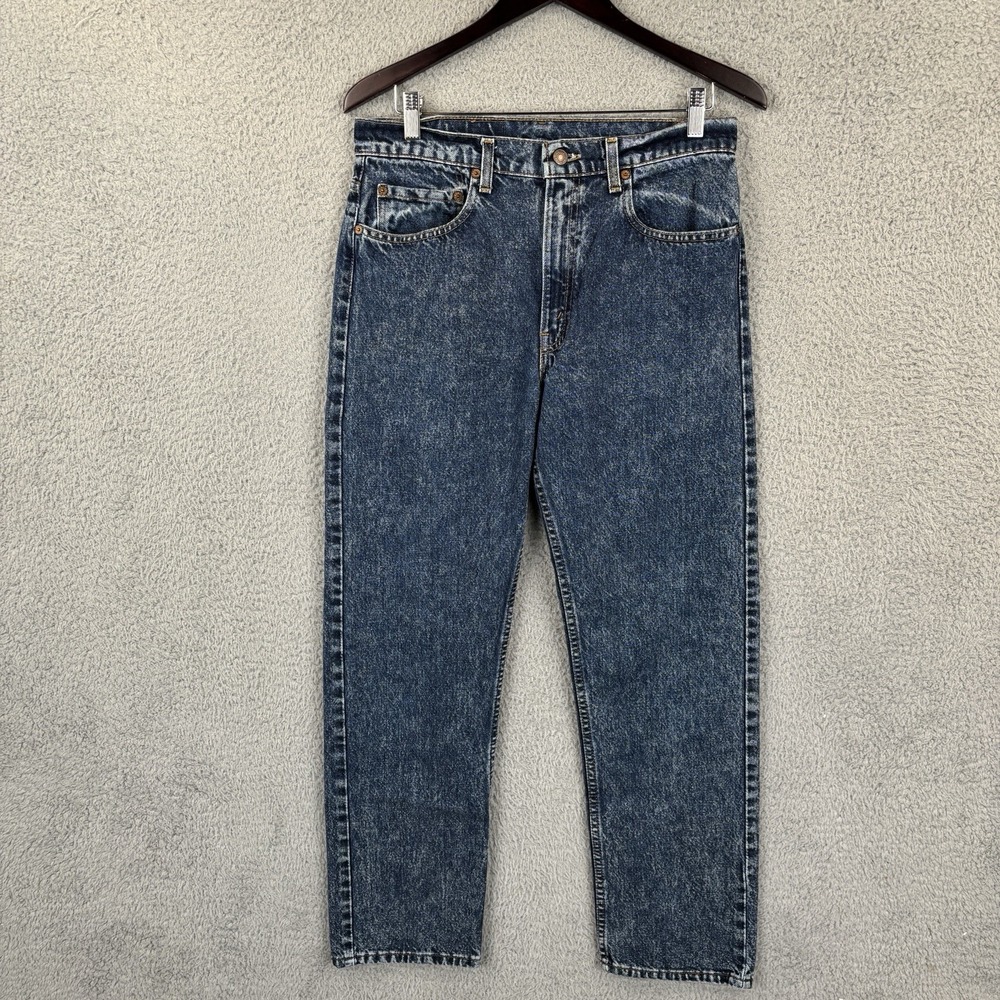 Vintage Levis‎ 505 Jeans Mens 34x32 (Fits 32x30) Blue Acid Wash 80s Made USA